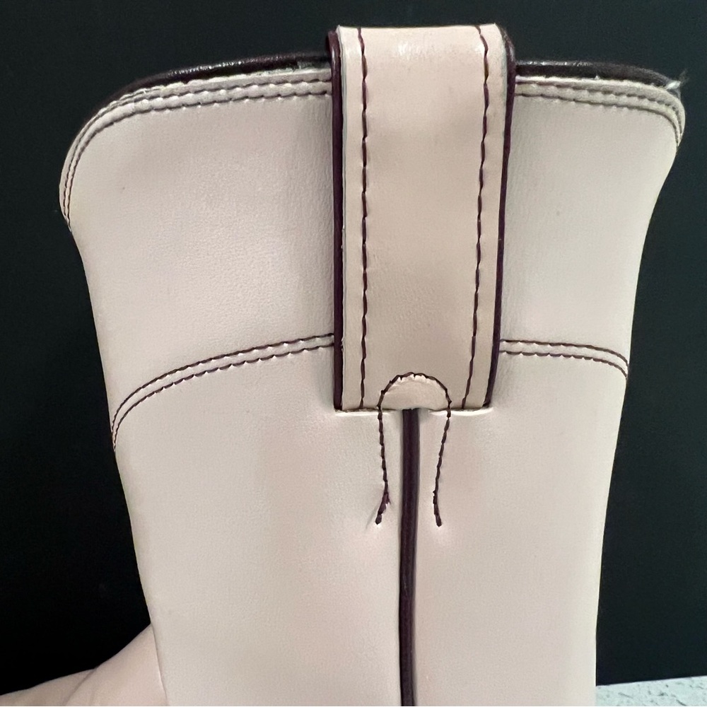Vintage JUSTIN Diamond J Pearl Leather Roper Cowgirl Cowboy Boots Size 6.5C - Picture 3 of 11